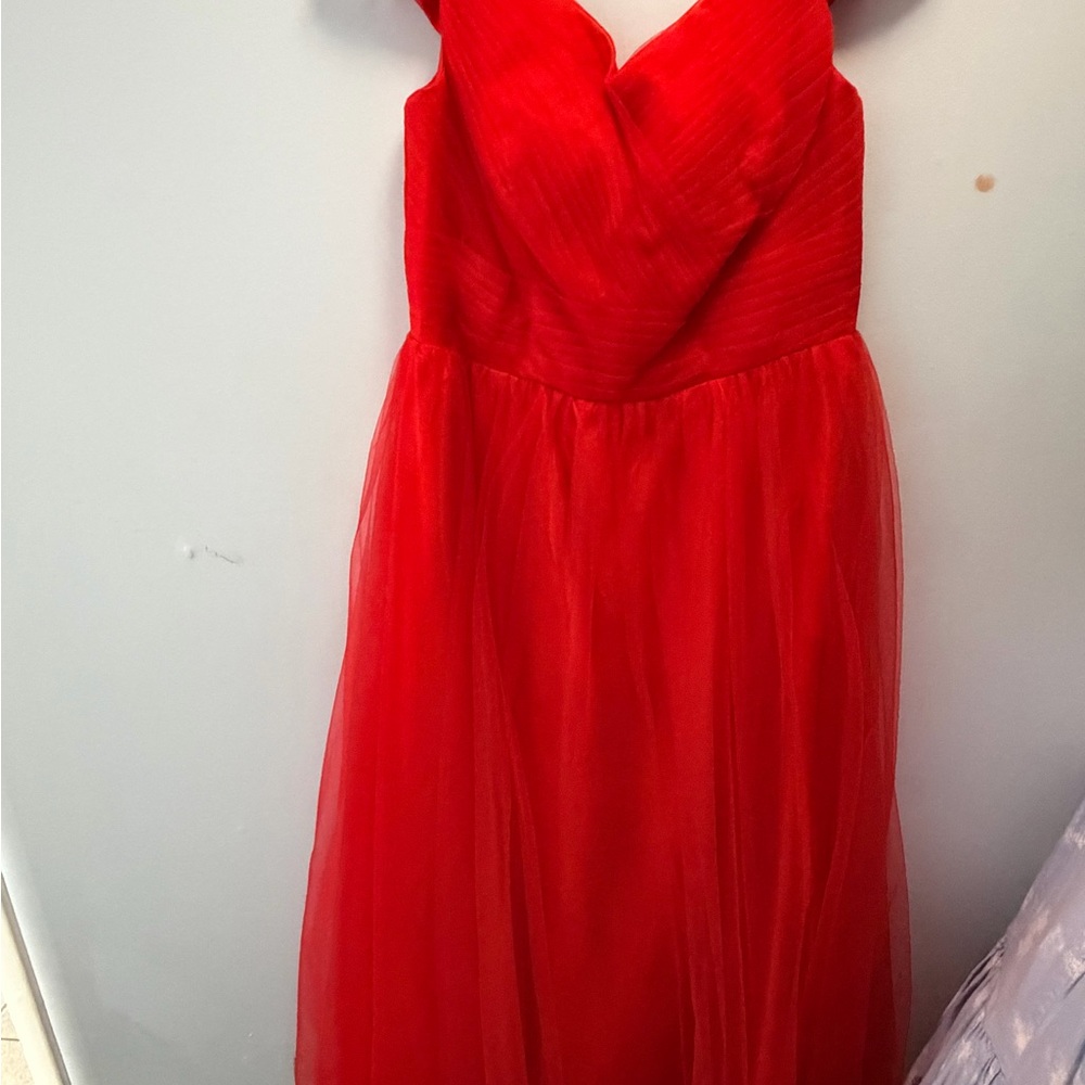 Elegant Red Coset and Tulle Gown